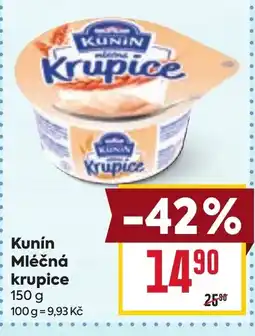 Billa Kunín mléčná krupice nabídka