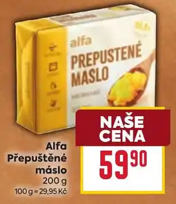 Billa Alfa přepuštěné máslo nabídka