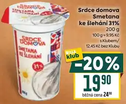 Billa Srdce domova smetana ke šlehání nabídka