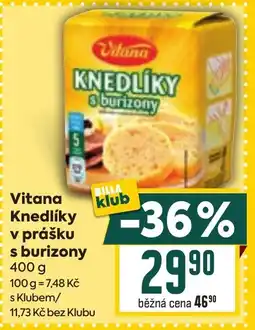 Billa Vitana knedlíky v prášku s burizony nabídka
