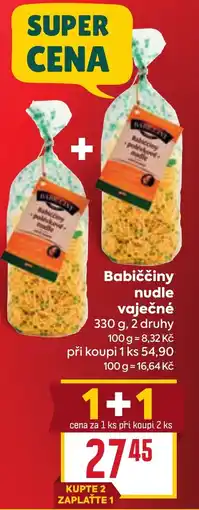 Billa Babiččiny nudle vaječné nabídka