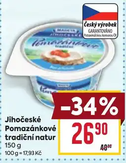 Billa Jihočeské Pomazánkové tradiční natur nabídka