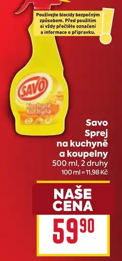 Billa Savo sprej na kuchyně a koupelny nabídka