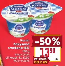 Billa Kunín Zakysaná smetana 15% nabídka