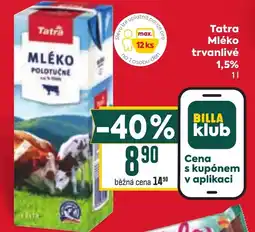 Billa Tatra mléko trvanlivé nabídka