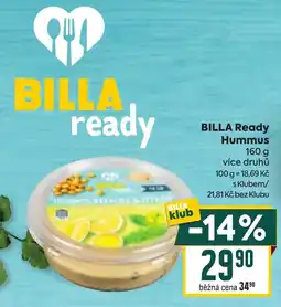 Billa Billa ready Hummus nabídka