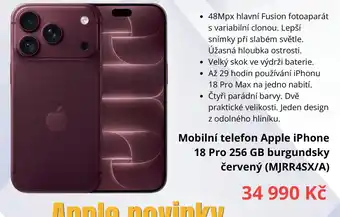 Apple iPhone 18 Pro 256 GB burgundský červený
