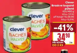 Billa Clever broskve loupané půlené nabídka
