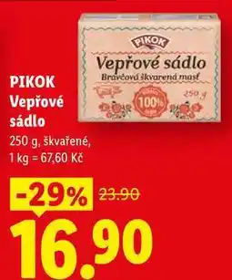Lidl PIKOK Vepřové sádlo, 250 g, škvařené nabídka