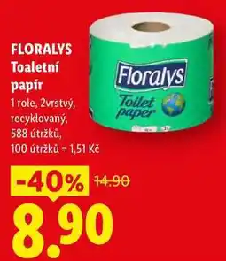 Lidl FLORALYS Toaletní papír, 1 role, 2vrstvý nabídka