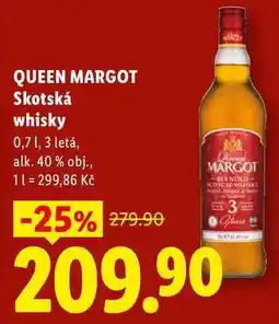 Lidl QUEEN MARGOT Skotská whisky, 0,7 1, 3 letá, alk. 40 % obj nabídka