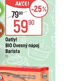Globus Oatly! BIO Ovesný nápoj Barista nabídka