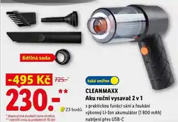 Lidl CLEANMAXX Aku ruční vysavač 2 v 1 nabídka