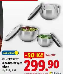 Lidl SILVERCREST Sada nerezových misek nabídka
