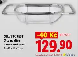 Lidl SILVERCREST Síto na dřez z nerezové oceli nabídka