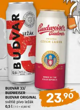 Coop Budvar budweiser světlé pivo ležák nabídka
