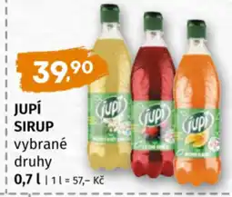 Coop Jupí sirup vybrané druhy nabídka