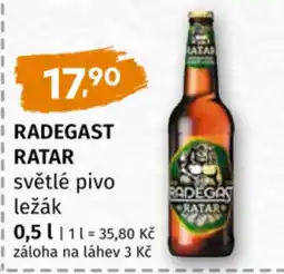 Coop Radegast ratar světlé pivo ležák nabídka