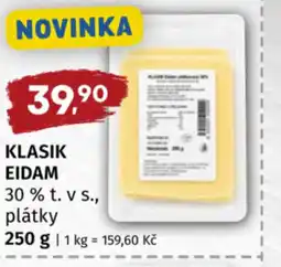 Coop Eidam klasik 30 % t. v. s., plátky nabídka