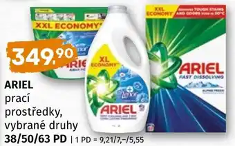 Ariel prací prostředky, vybrané druhy