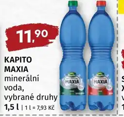Trefa Kapito Maxia minerální voda, vybrané druhy nabídka