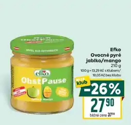 Billa Efko ovocné pyré jablko/mango nabídka
