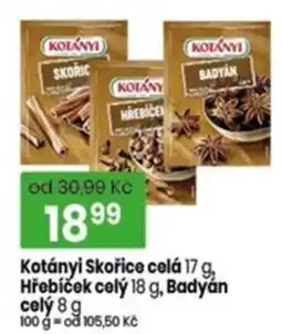 TEMPO Kotányi Skořice celá, Hřebíček celý, Badyán nabídka
