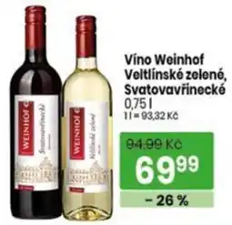 TEMPO Weinhof veltlínské zelené svatovářinecké nabídka