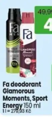 TEMPO Fa deodorant Glamorous Moments, Sport Energy nabídka