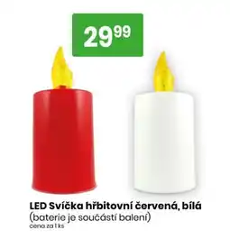 TEMPO LED Svíčka hřbitovní červená, bílá nabídka
