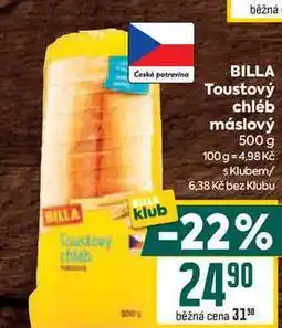Billa BILLA Toustový chléb máslový nabídka
