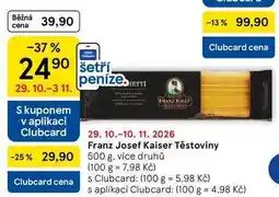 Tesco Franz Josef Kaiser Těstoviny, 500 g, více druhů nabídka