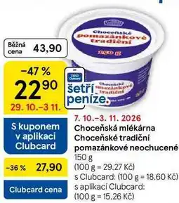 Tesco Choceňské tradiční pomazánkové neochucené nabídka