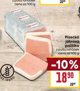 Billa Písecká játrová paštika z pultu lahůdek cena za nabídka