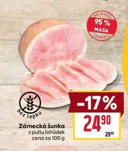 Billa Zámecká šunka z pultu lahůdek cena za nabídka