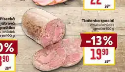 Billa Tlačenka speciál z pultu lahůdek cena za nabídka