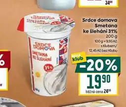 Billa Srdce domova Smetana ke šlehání 31% nabídka