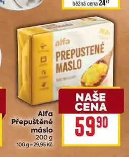 Billa Alfa Přepuštěné máslo nabídka