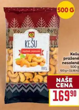 Billa Kešu pražené nesolené nabídka