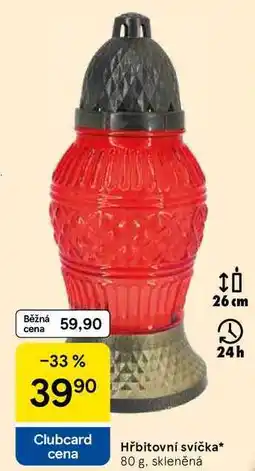 Tesco Hřbitovní svíčka, 80 g, skleněná nabídka