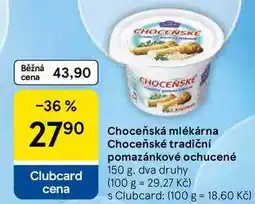 Tesco Choceňská mlékárna Choceňské tradiční pomazánkové ochucené nabídka