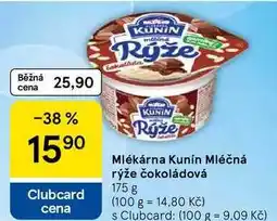 Tesco Mlékárna Kunín Mléčná rýže čokoládová nabídka
