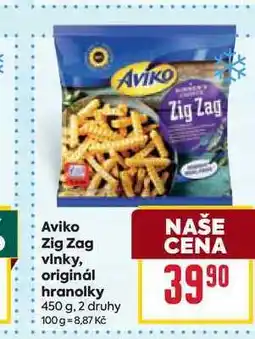 Billa Aviko Zig Zag vinky, originál hranolky nabídka
