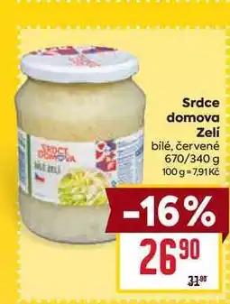 Billa Srdce domova Zelí bilé, červené 670/340 g nabídka