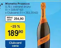 Tesco Mionetto Prosecco, 0,75 I, vybrané druhy nabídka