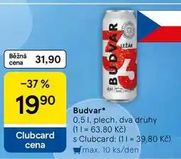 Tesco Budweiser Budvar 33 nabídka