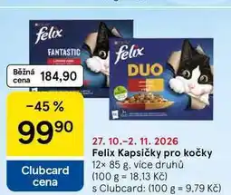 Tesco Felix Kapsičky pro kočky, 12× 85 g, více druhů nabídka