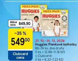 Tesco Huggies Plenkové kalhotky, 66-76 ks, dva druhy nabídka