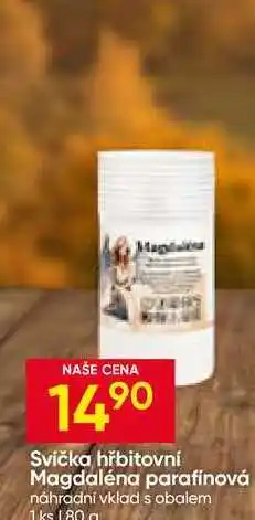 Hruška Svíčka hřbitovní Magdaléna parafínová náhradní vklad s obalem 1ks nabídka