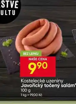 Hruška Kostelecké uzeniny Javořický točený salám nabídka